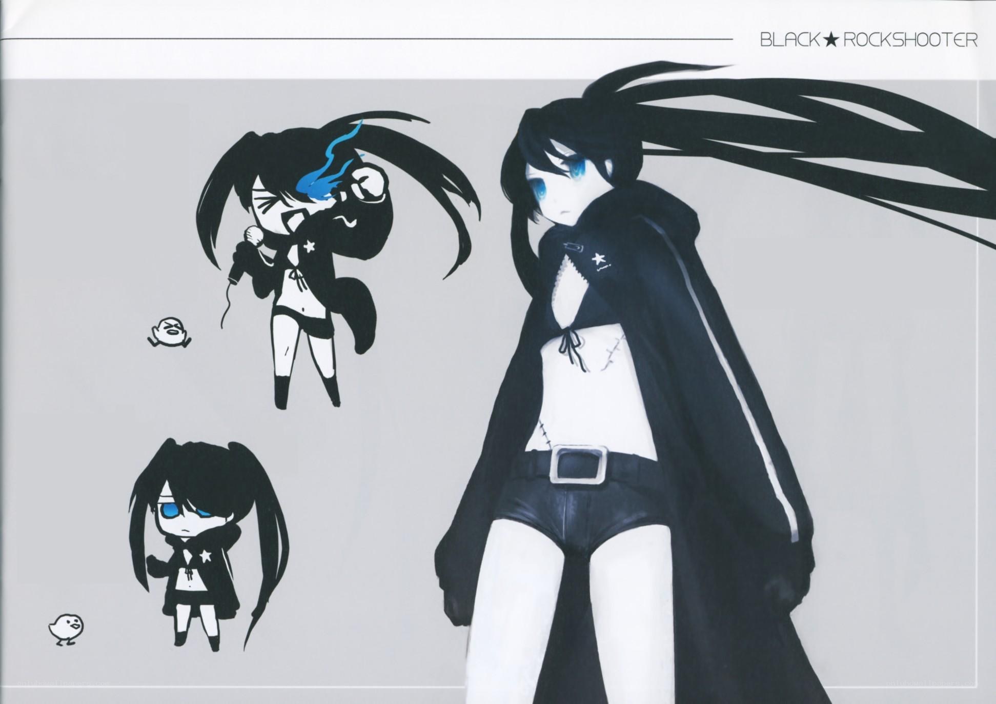 Character design sheet for Black Rock Shooter