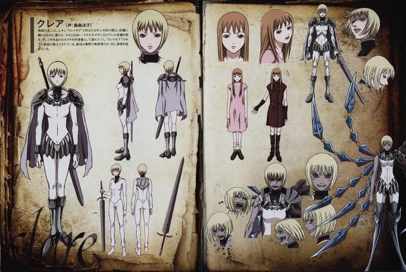 Character design sheet for Claire