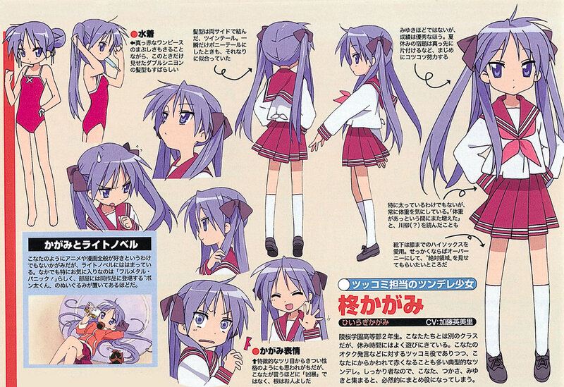 Character design sheet for Kagami