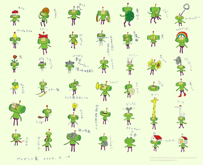 Character design sheet for Katamari Damacy