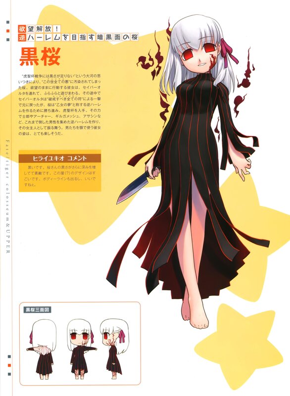 Character design sheet for Kurozakura