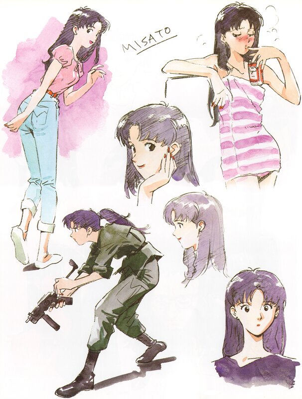 Character design sheet for Misato