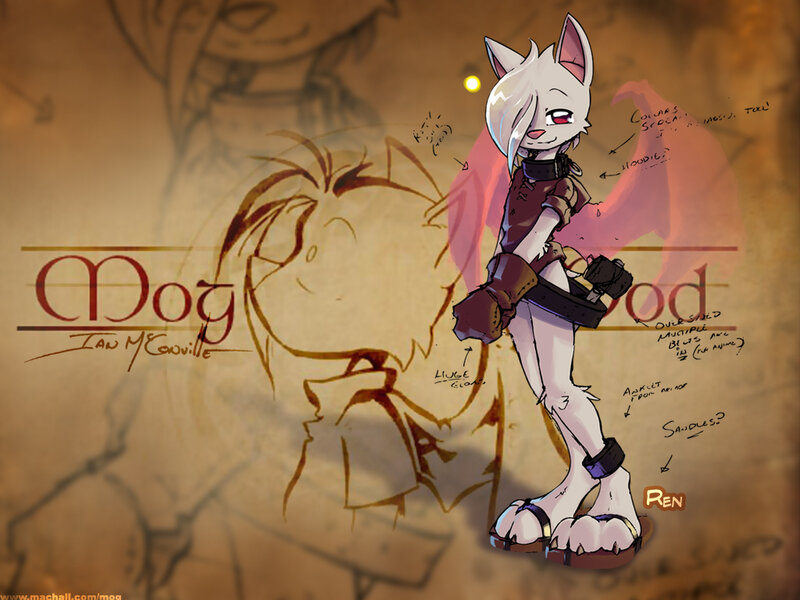 character design sheet for Mog
