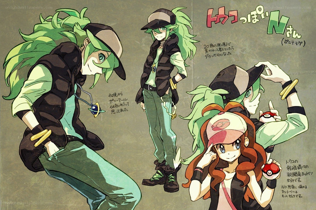Character design sheet for N