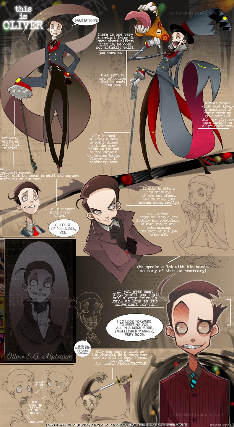 Character design sheet for Oliver