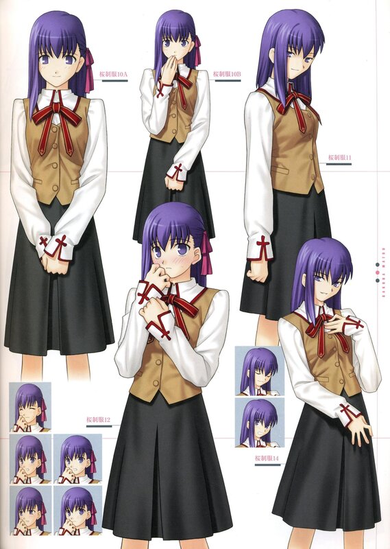 character design sheet for school uniform
