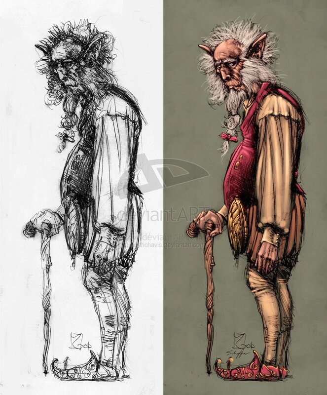 Character design sketch and render