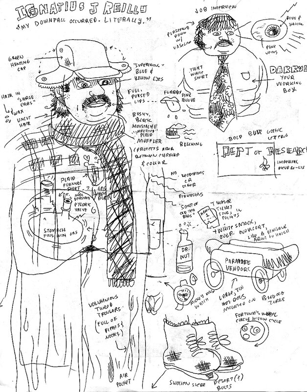 Character design sketch of Ignatius J Reillo