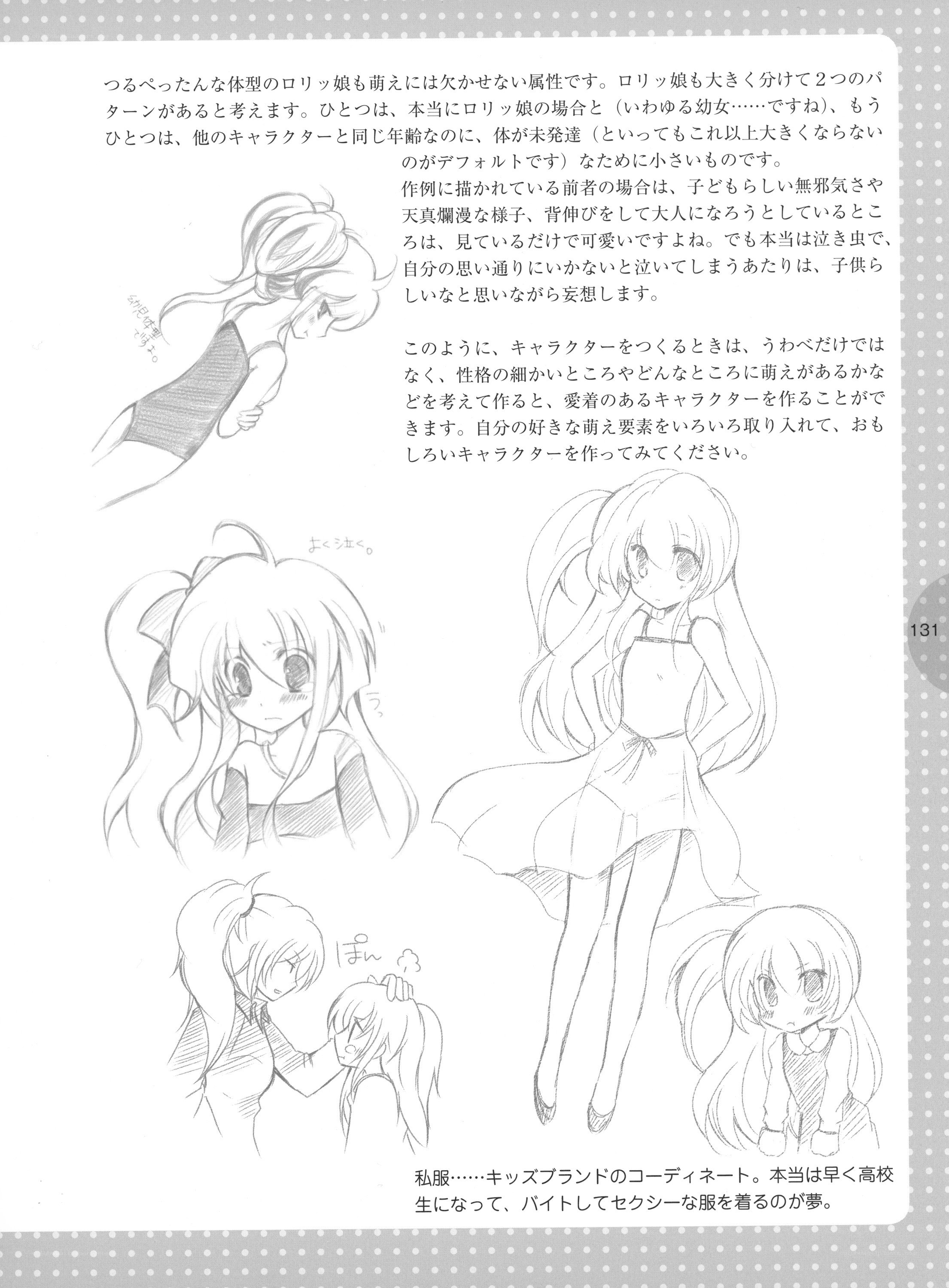 Character design sketches and notes