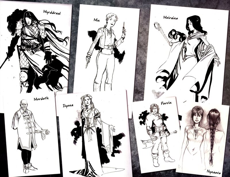 Character Design Sketches — Black, Dramatic, Illustration
