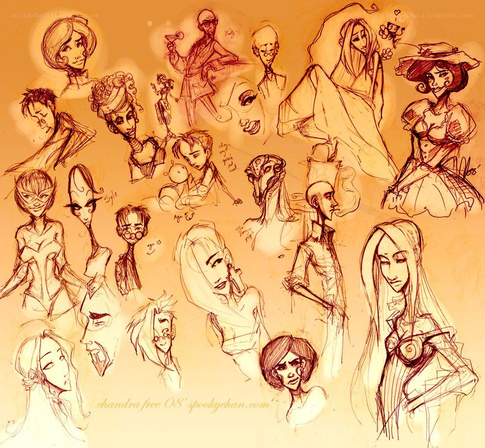 character design sketches collection
