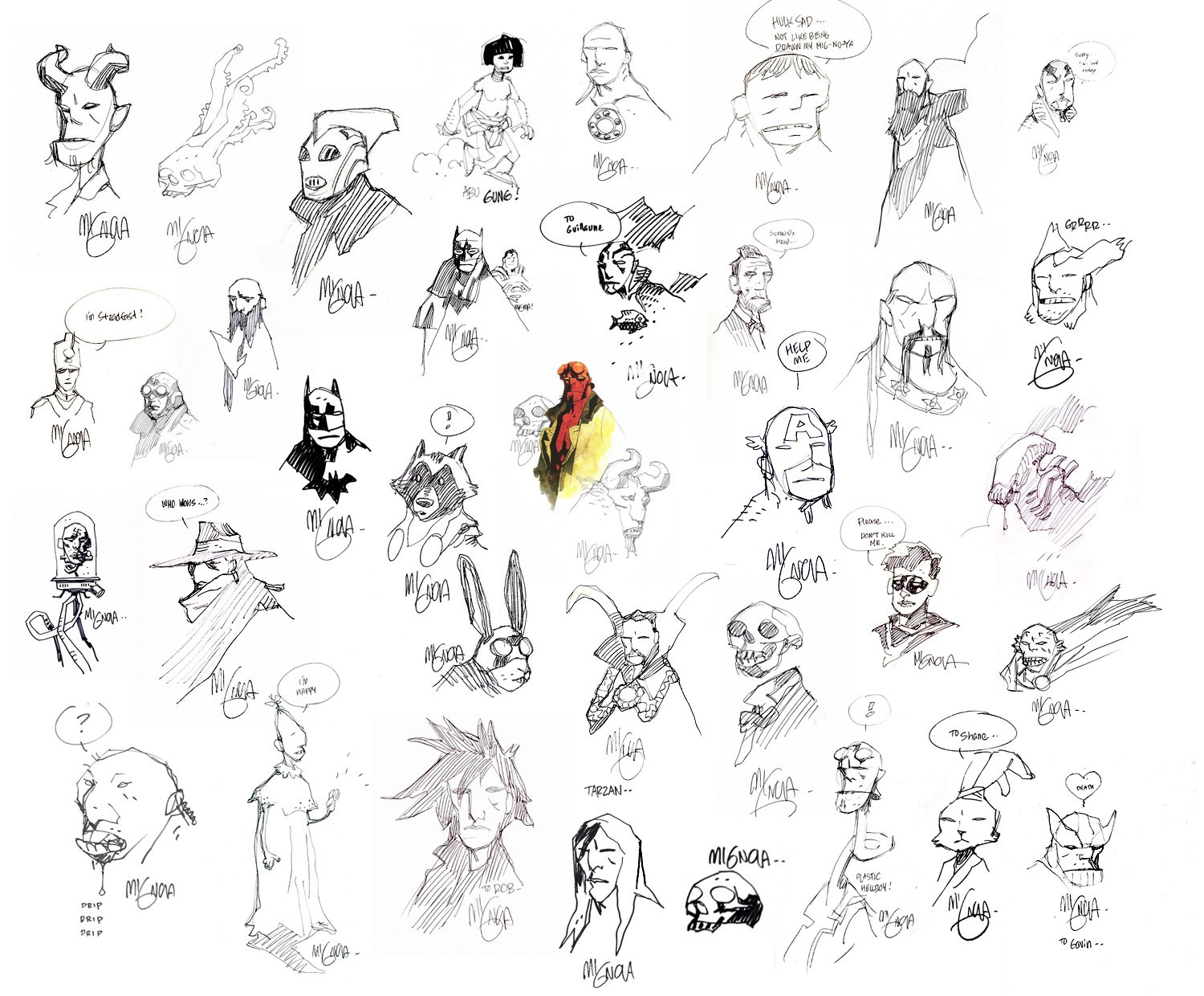 Character design sketches collection