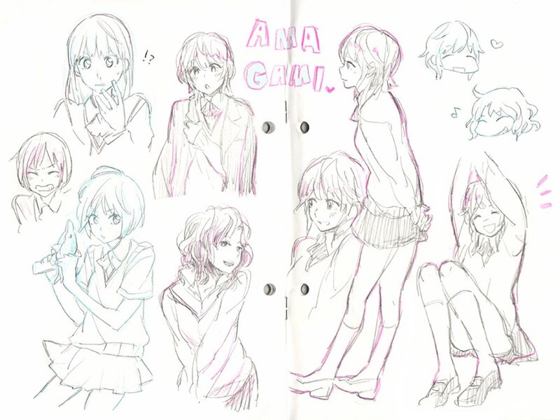 Character design sketches of Ama Gami
