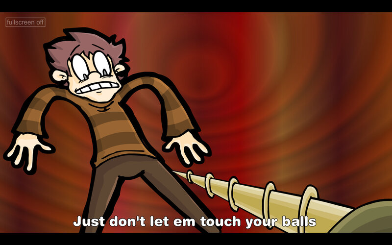 character dodging a weapon