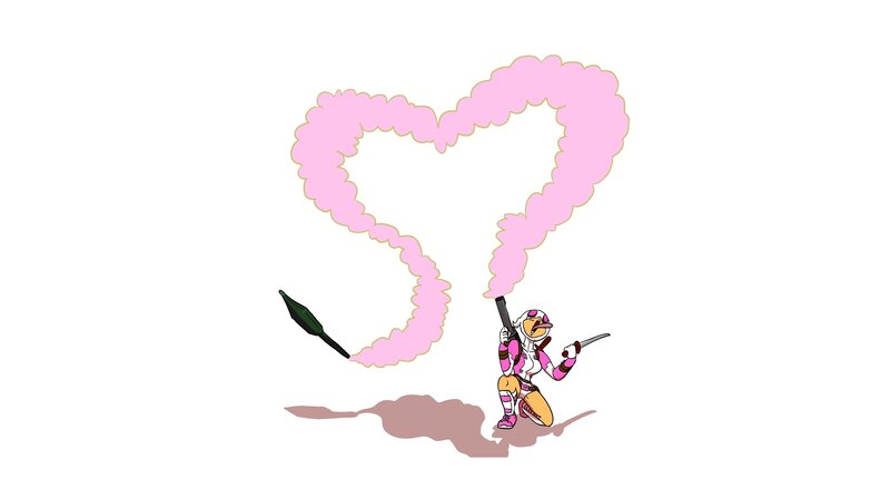 Character Drawing a Heart