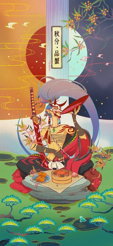 Character Eating Crab