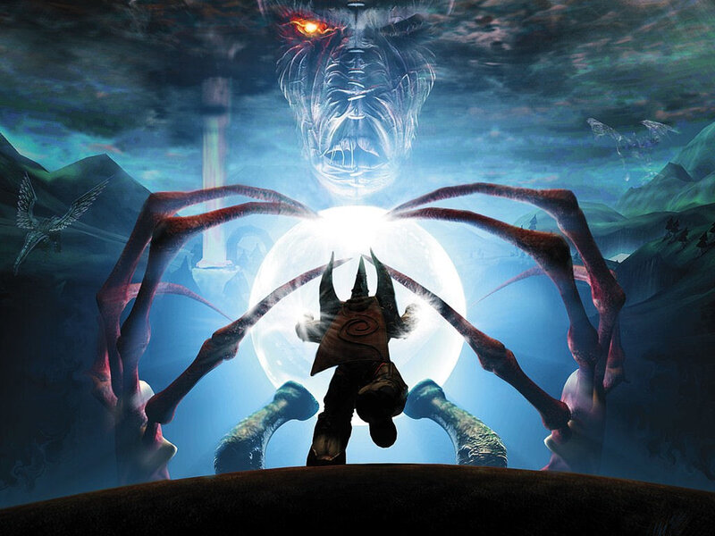 Character Facing Giant Creature — Blue