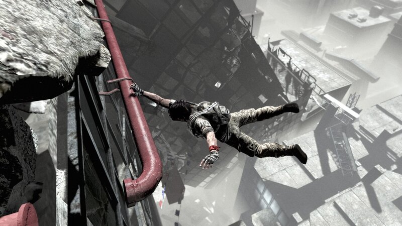 character falling from building