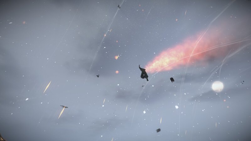 Character Falling in Sky