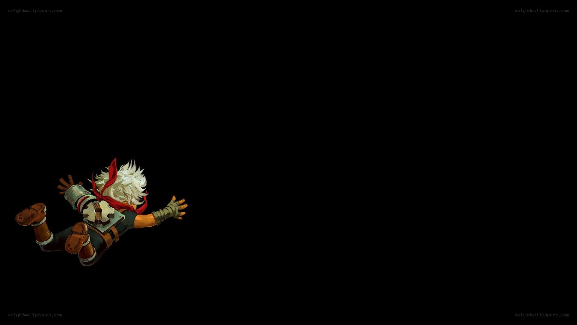 character falling in space