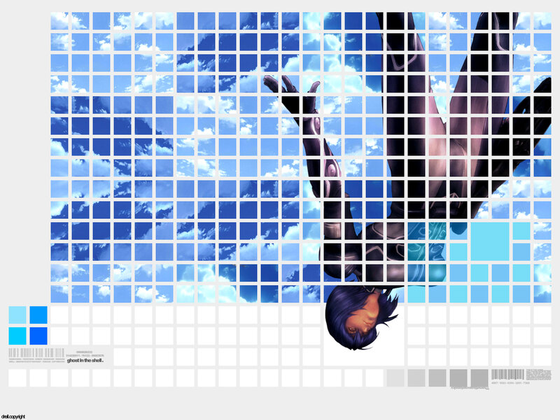Character Falling Through Sky — Blue