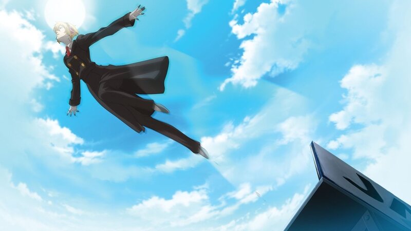 character falling through sky