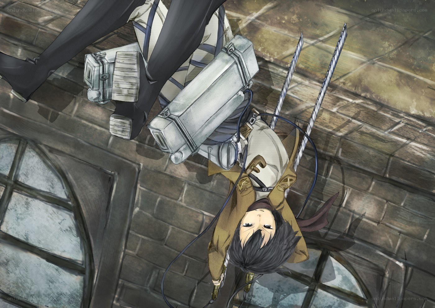 character falling with gear