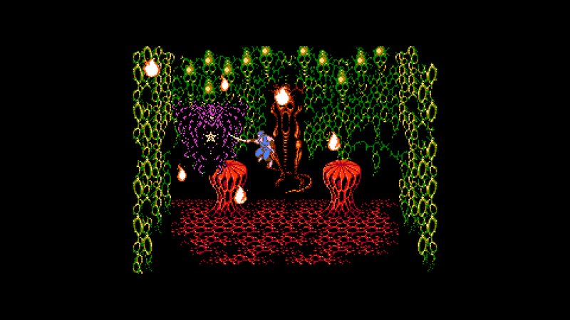 Character Fighting Monster — Green, Dark, Tense