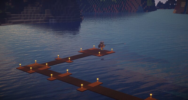 Character Fishing on Dock