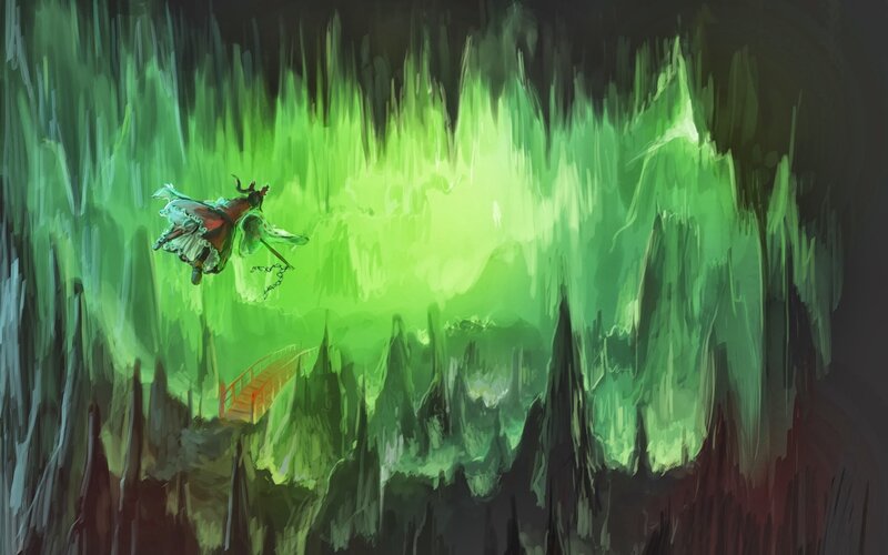 Character Flying in Cave