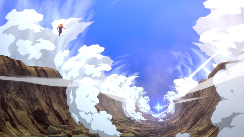 Character Flying Through Canyon