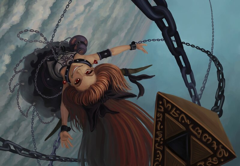 Character Hanging from Chains