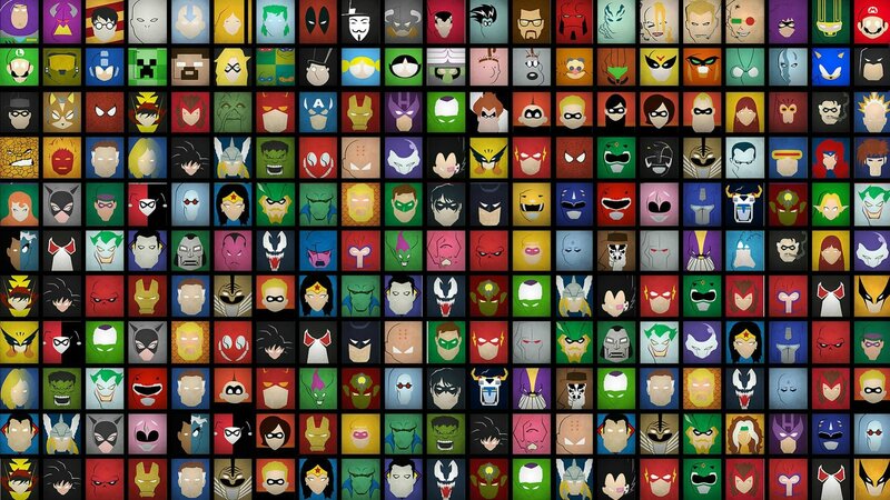 Character head icons grid