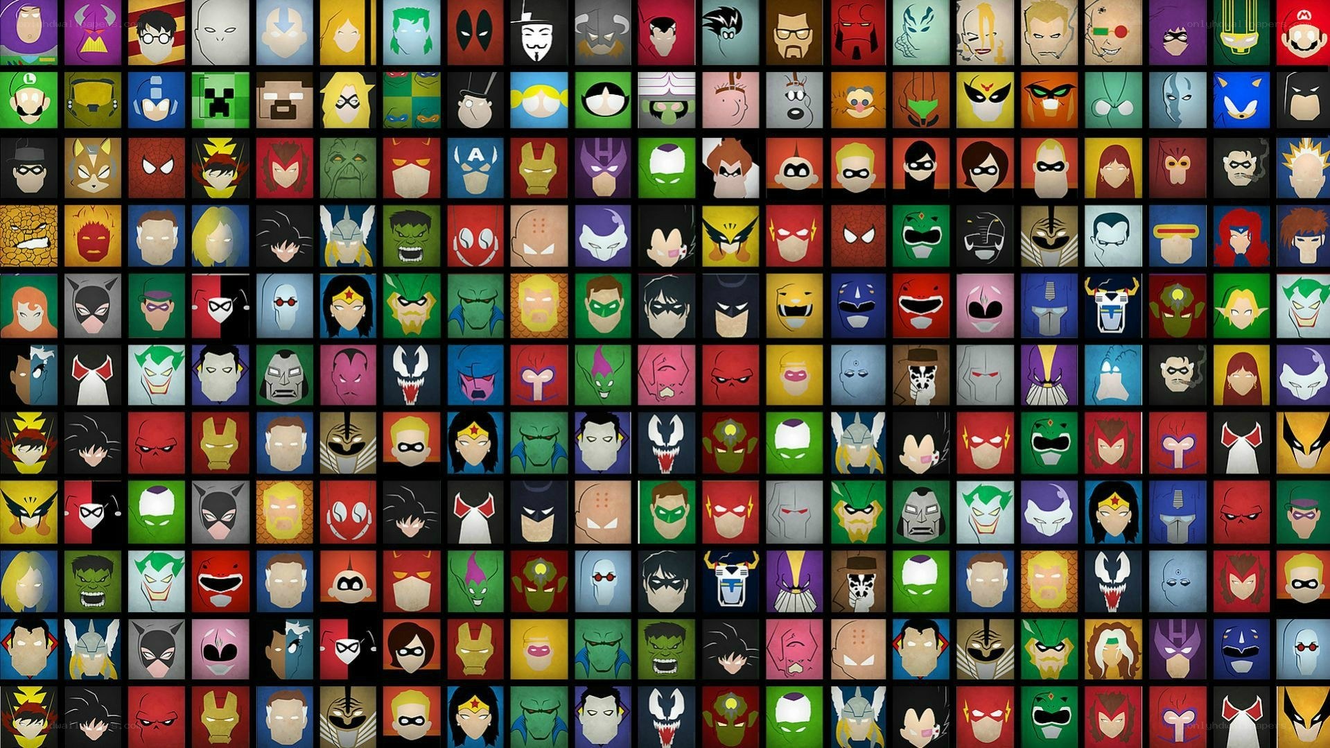 Character head icons grid