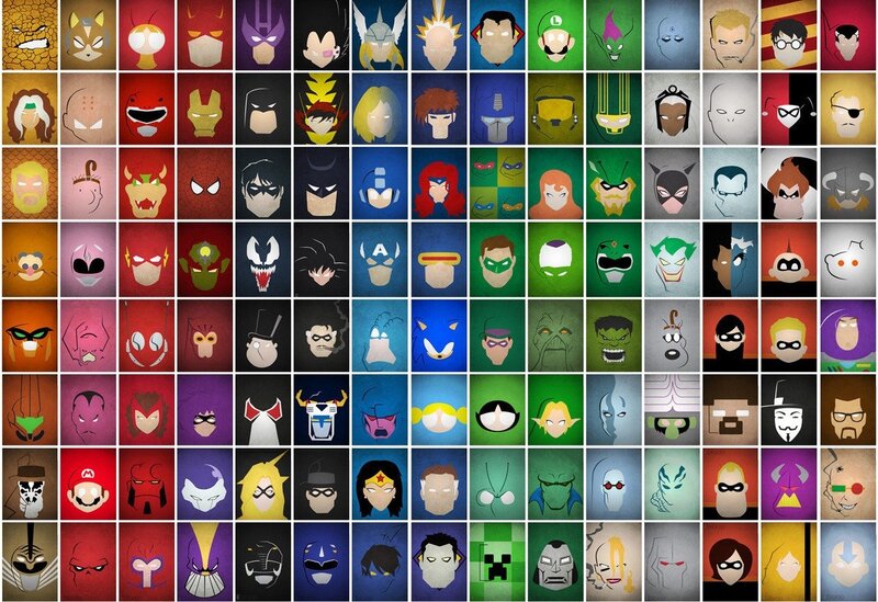 Character headshots grid
