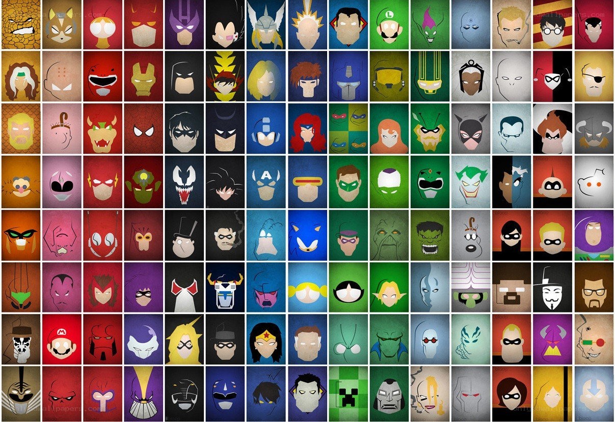 Character headshots grid