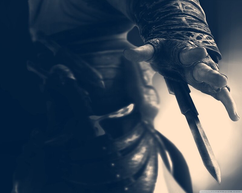 Character Holding a Blade — Black