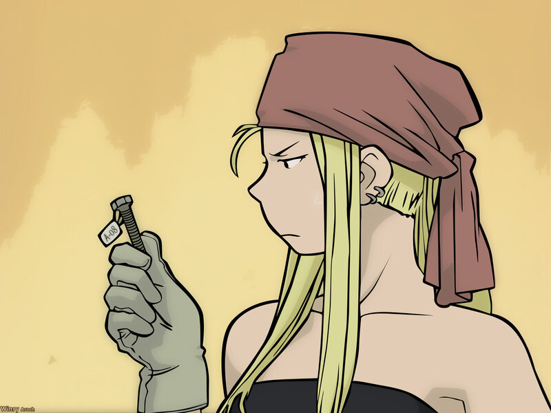 character holding a bolt