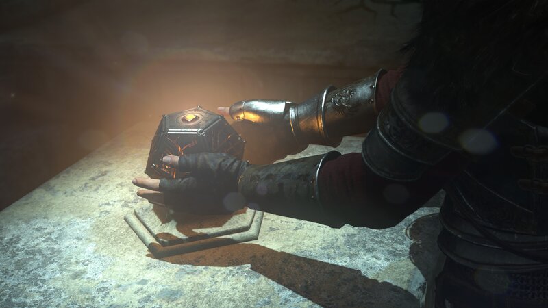 Character Holding a Glowing Cube