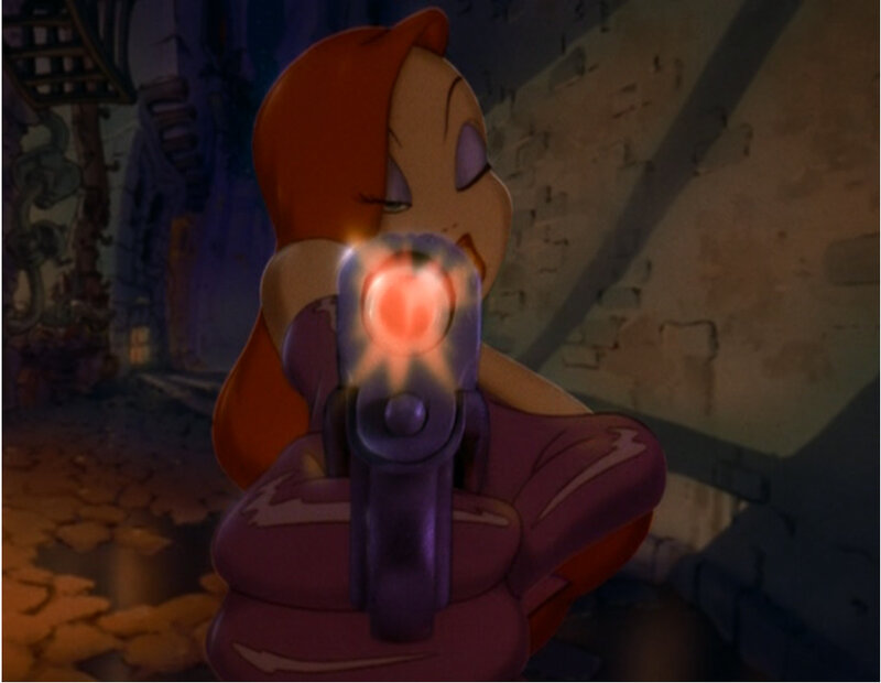 character holding a gun