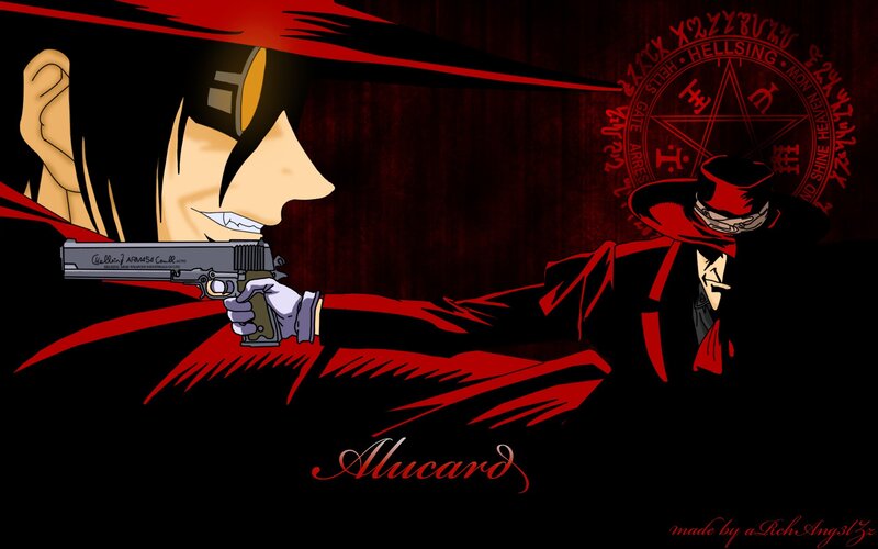 Character Holding a Gun — Black, Dramatic, Night, Anime