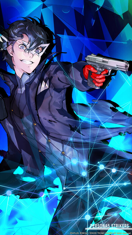 Character Holding a Gun — Blue, Dramatic, Anime