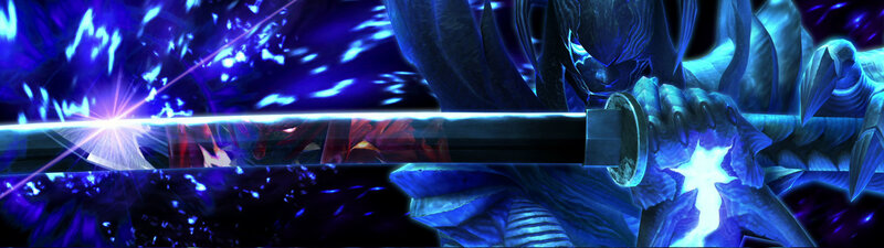 Character Holding a Sword — Blue