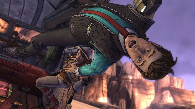 Character Holding Another Character — Purple