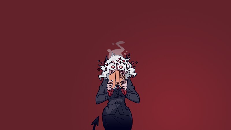 Character Holding Book — Red