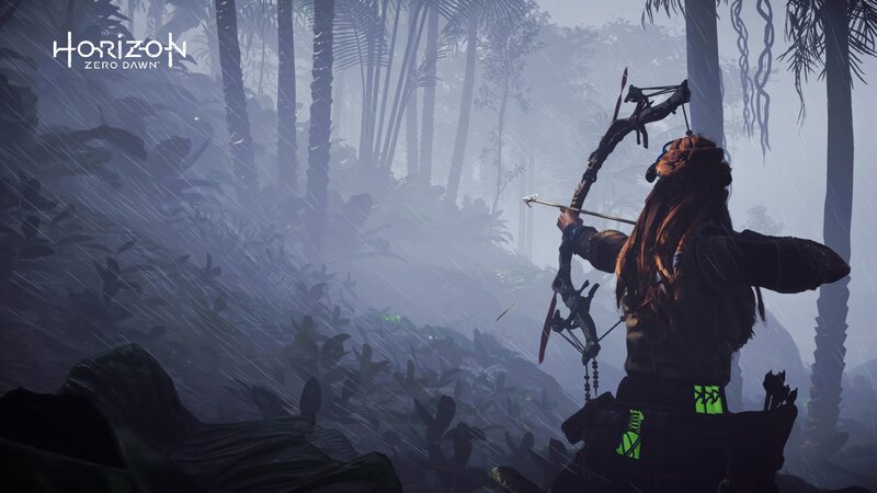 Character Holding Bow — Green