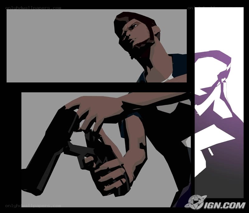 character holding dual pistols