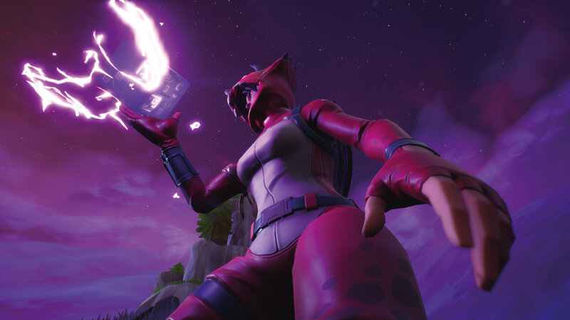 Character Holding Glowing Object — Purple, Dramatic