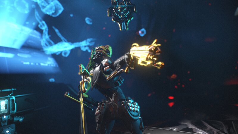 Character Holding Golden Gun