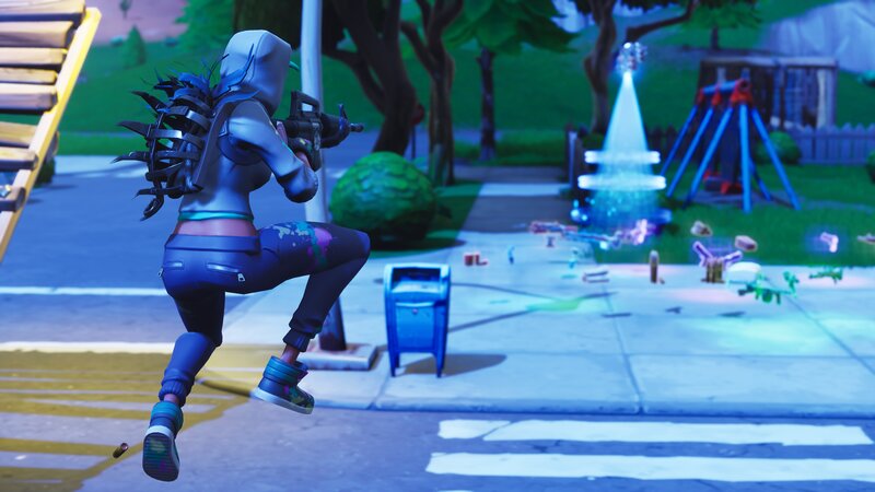 Character Holding Gun — Blue, Action